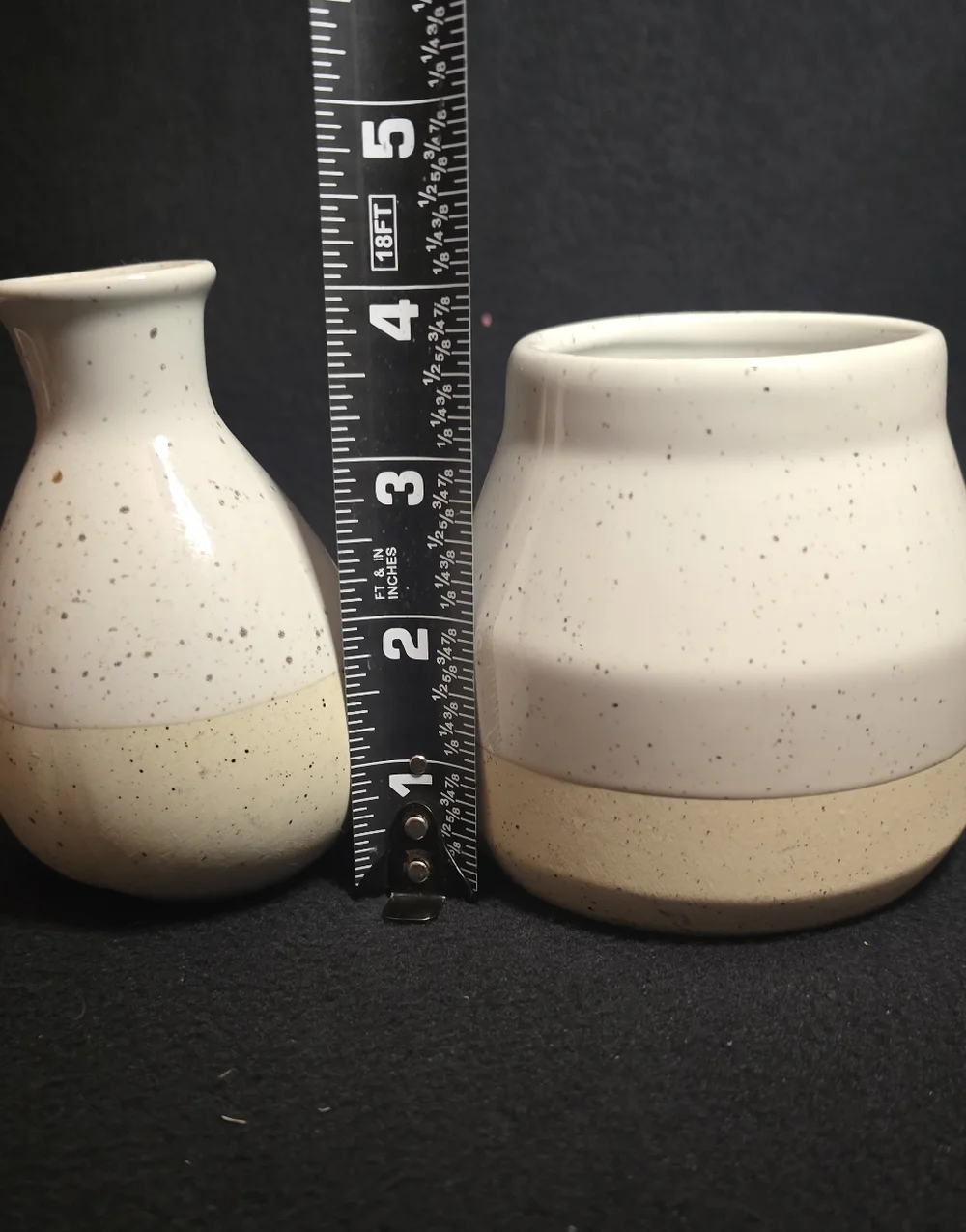 Ashland Two-Tone Ceramic Vase Set - White and Cream